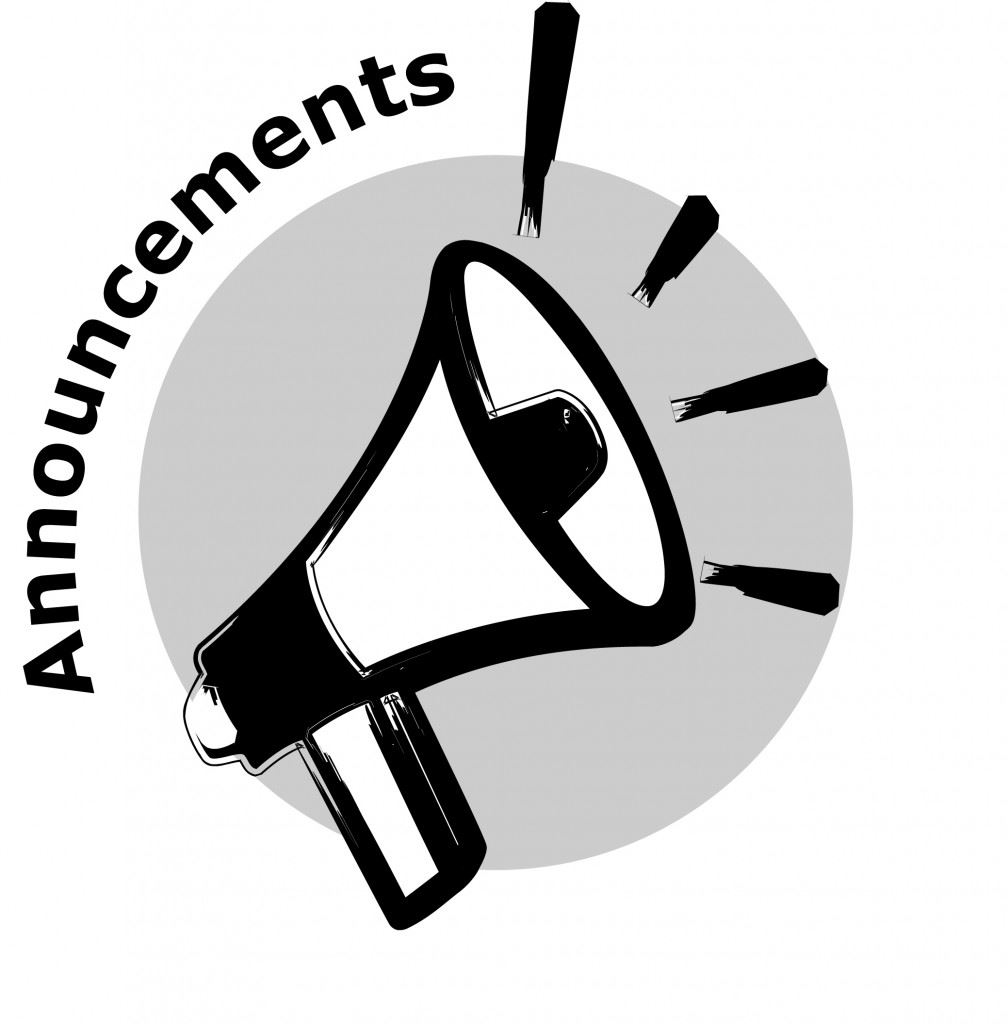 Announcements 